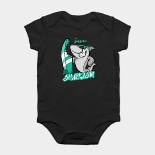 JawSome, I hate to turn up out of the blue uninvited. Funny shark surf sharkasm. Baby Bodysuit